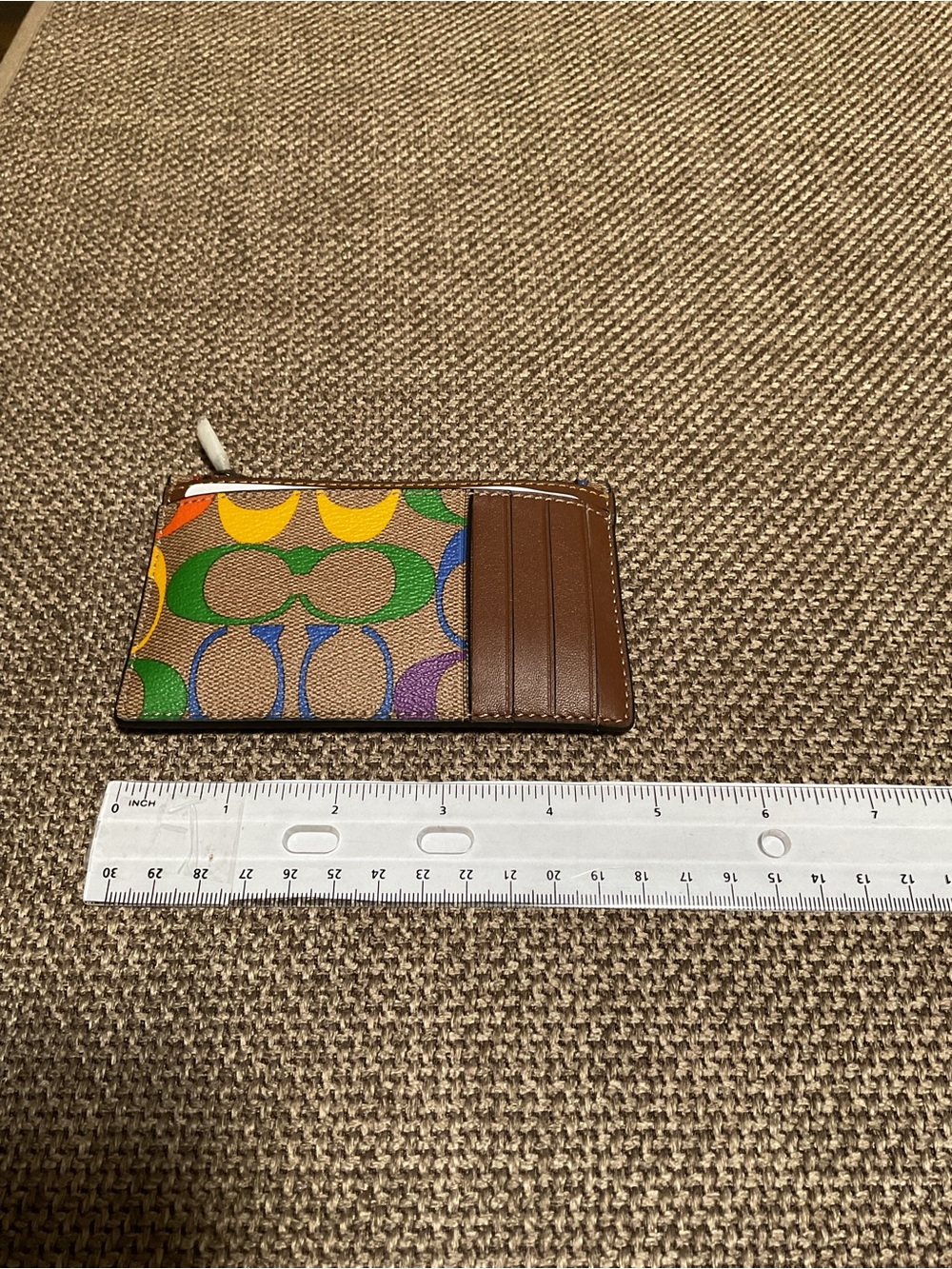 Coach Zip Card Case - Pride Collection Rainbow Signature Canvas & Leather NWT - Picture 4 of 5